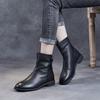 Leather Martin Boots Women's British Style 2026 New Trendy Chelsea Small Short Boots Flat Bottom Pointed Thin Women's Boots