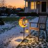 Year Round Outdoor Garden Decor Solar Christmas Stake Light, 31.5 Inch Santa Snowman LED Pathway Lights, Warm Lawn Ornaments Waterproof Metal