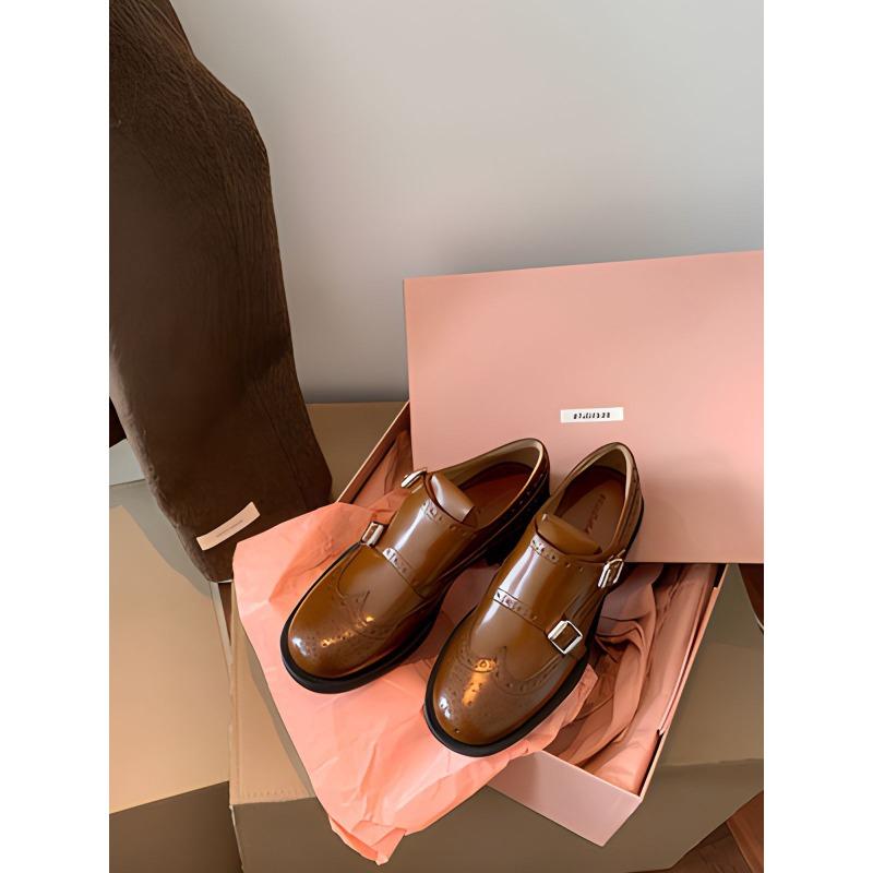 

Версия из коровьей кожи~ Изысканно гравированные женские кожаные туфли Munch из кожи Brock 40