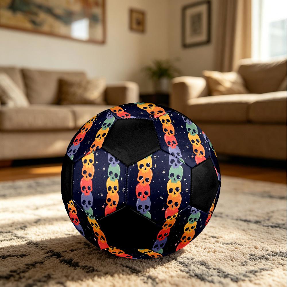 1pc Colorful Skulls Space Durable Soccer Ball/Football, Size 5, Perfect for Training, Entertainment And Competition,Gift yy2606061