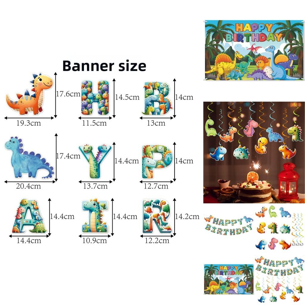 Dinosaurier-Thema Geburtstagsparty Dekorationen Set Mit Banner Und Spiral-Hängern Für Kinderfeier