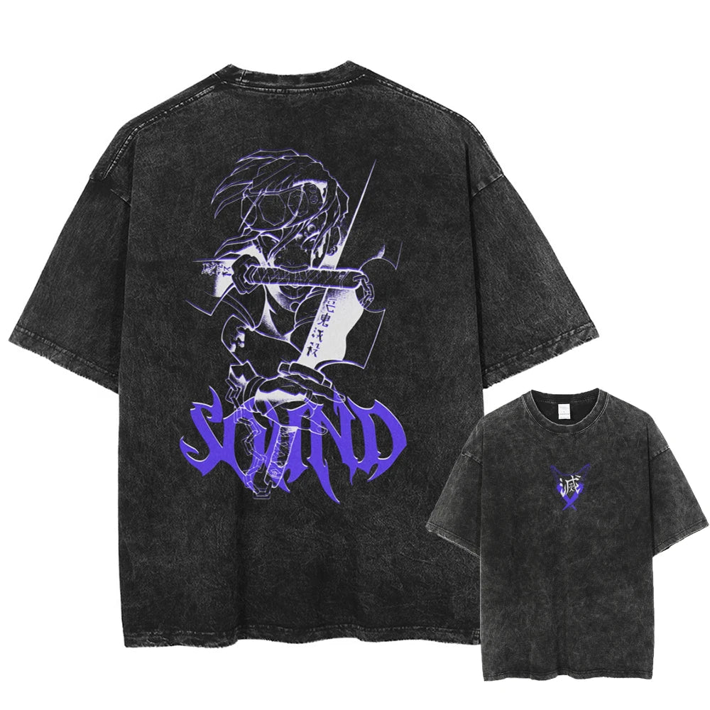 Anime Demon Slayer Tengen Resilient Shirt Vintage TShirt Mens 2026 Summer Fashion Oversize Street Top Harajuku Y2K Clothing