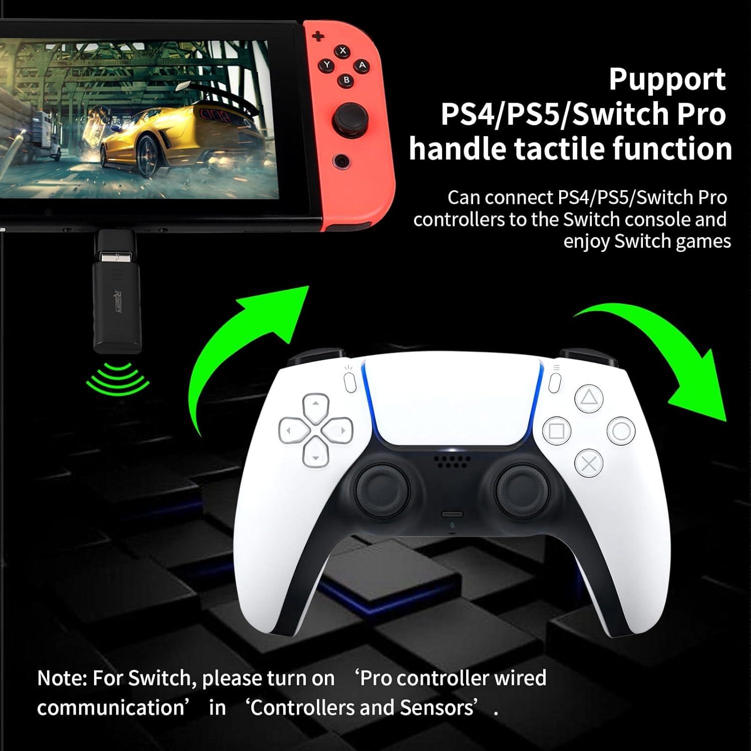 Bluetooth Controller Wireless Adapter for PS4/PS5/PS5 Edge/Switch