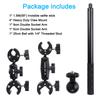 PellKing Motorcycle Handlebar Clamp Mount Invisible Selfie Stick for Insta360 X GO 3 Cameras 61" X5, X4, X3, X2, ONE, RS, R,