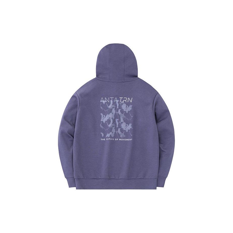 Anta Training Series Letter Print Knitted Pullover Sweatshirt Women Tops Moran-Purple 162337714-2