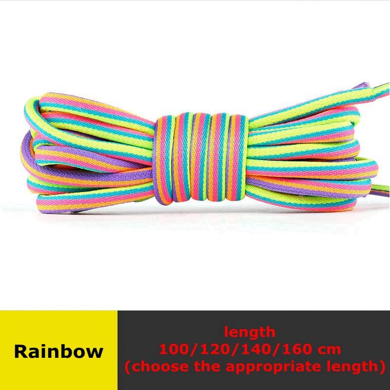 1 Pair Rainbow Shoe Laces for Sneakers Round Shoelaces Boots Shoelace Women Man Colorful Tennis Shoestrings Shoes Accessories