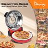 420-degree Ceramic Stone Pizza Oven, 12-inch Pizza Oven, 1200W Countertop Pizza Maker with Built-in Thermometer and Timer