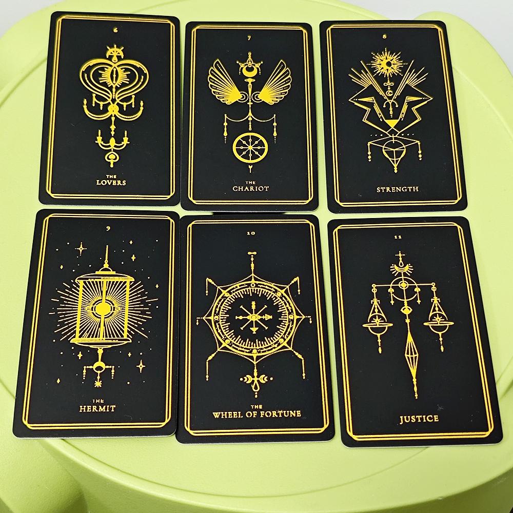 10.3*6cm Soul Cards Black Edition 78 Pcs Cards Gold Plating On Cards with Guidebook for Beginners Pocket Size