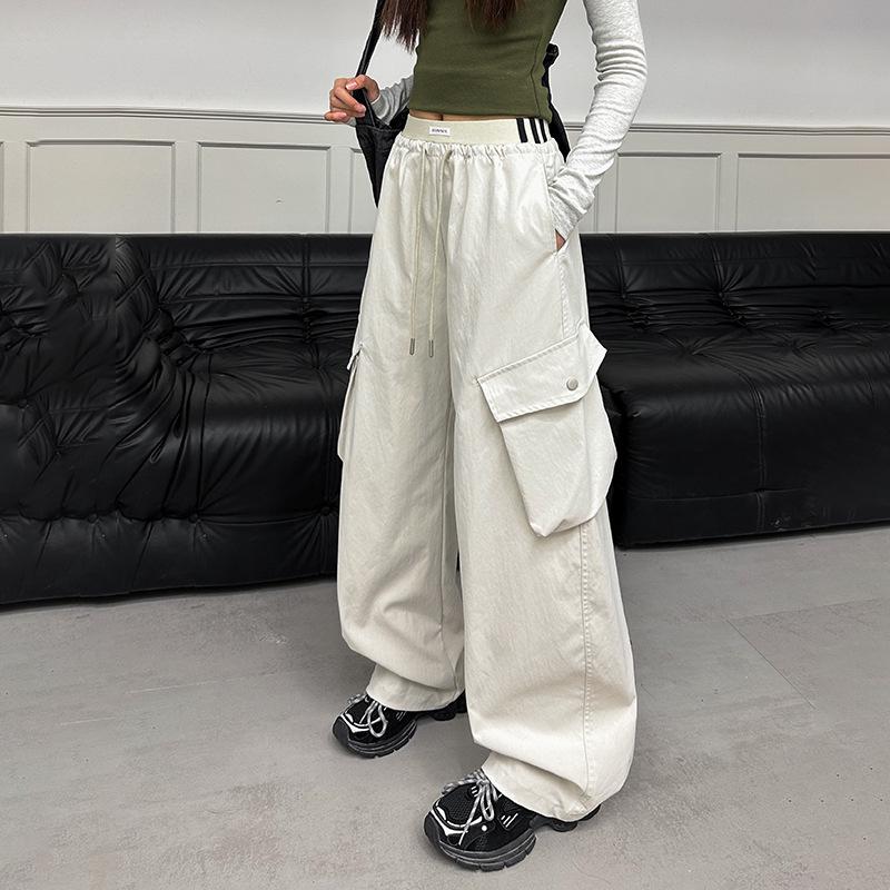 

Повседневные брюки карго для девочек-подростков 2025 - Весенне-осенний стиль, Приталенный крой, Дизайн с саблей для учеников. 165cm бежевый