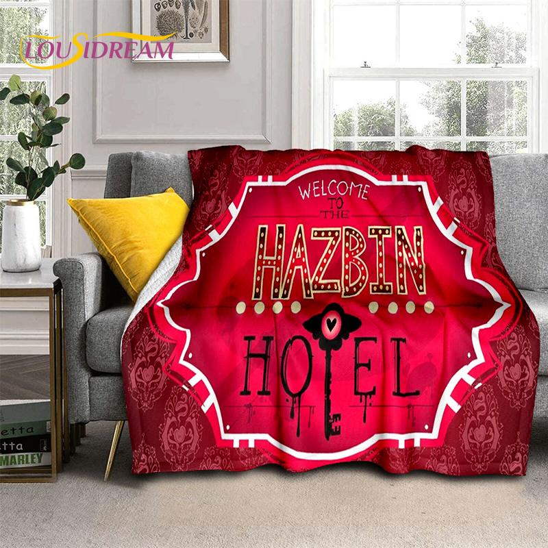 2025 H-Hazbin Hotel Charlie Kreskówkowy Miękki Koc, Miękki Koc Rzutowy do Domu Sypialni Łóżka Sofy Pikniku Podróży Pokrowiec Prezent dla Dziecka