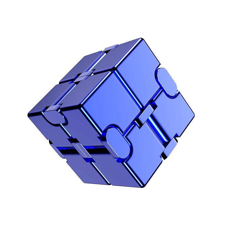 EN71 CPC Mini Metal Anti-Stress Relief Magic Puzzle Cube 2x2x2 Infinite Flip Sensory Toys Creative Christmas Gifts for Children