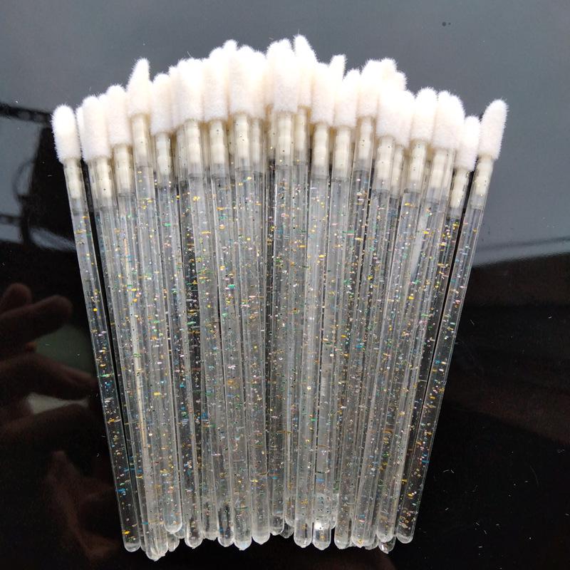 50 Disposable Lip Brushes for Lipstick, Lip Balm, and Glaze - Portable Makeup Brushes for Beginners