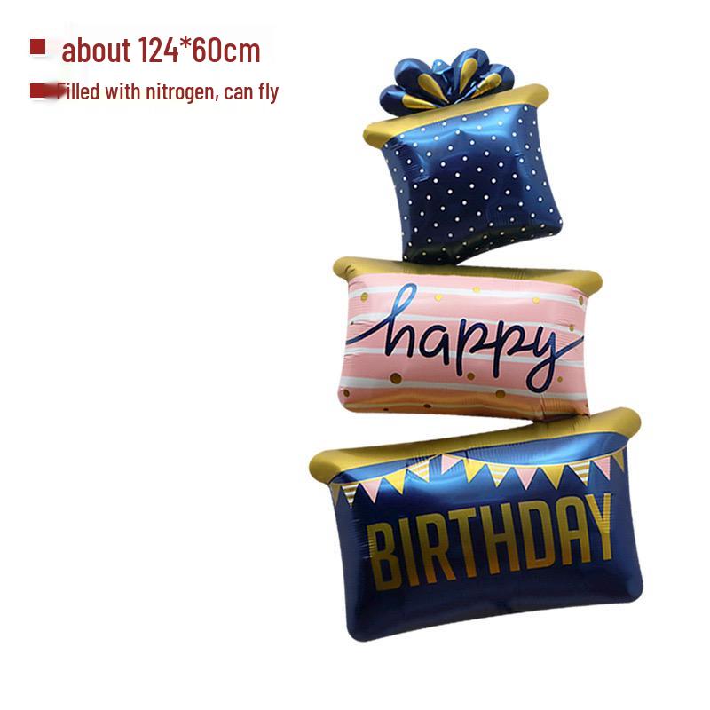 Large Smiley Face Birthday Cake Balloon for Outdoor Party Decorations