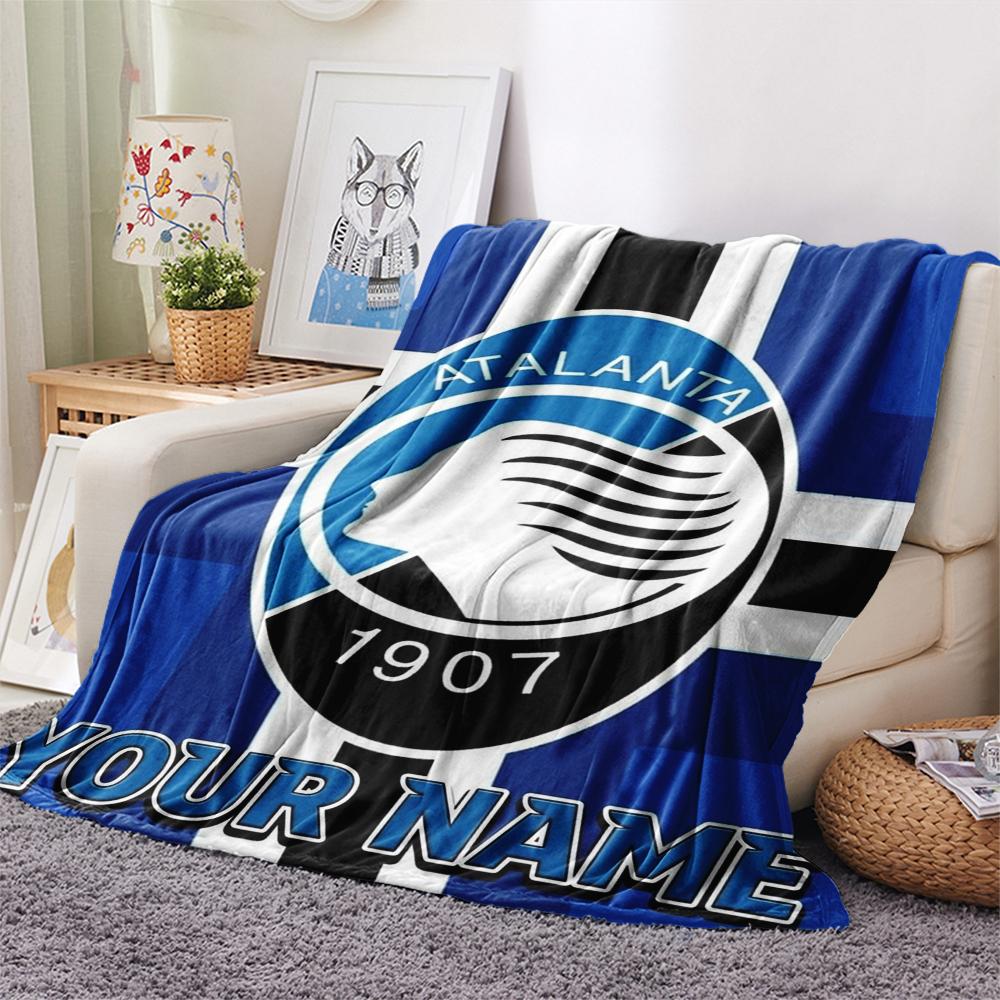 1pz Coperta in Flanella Personalizzata con Nome e Motivo Atalanta BC Adatta a Tutte le Stagioni per Arredamento Casa Calore e Comfort Regali Regalo per le Feste