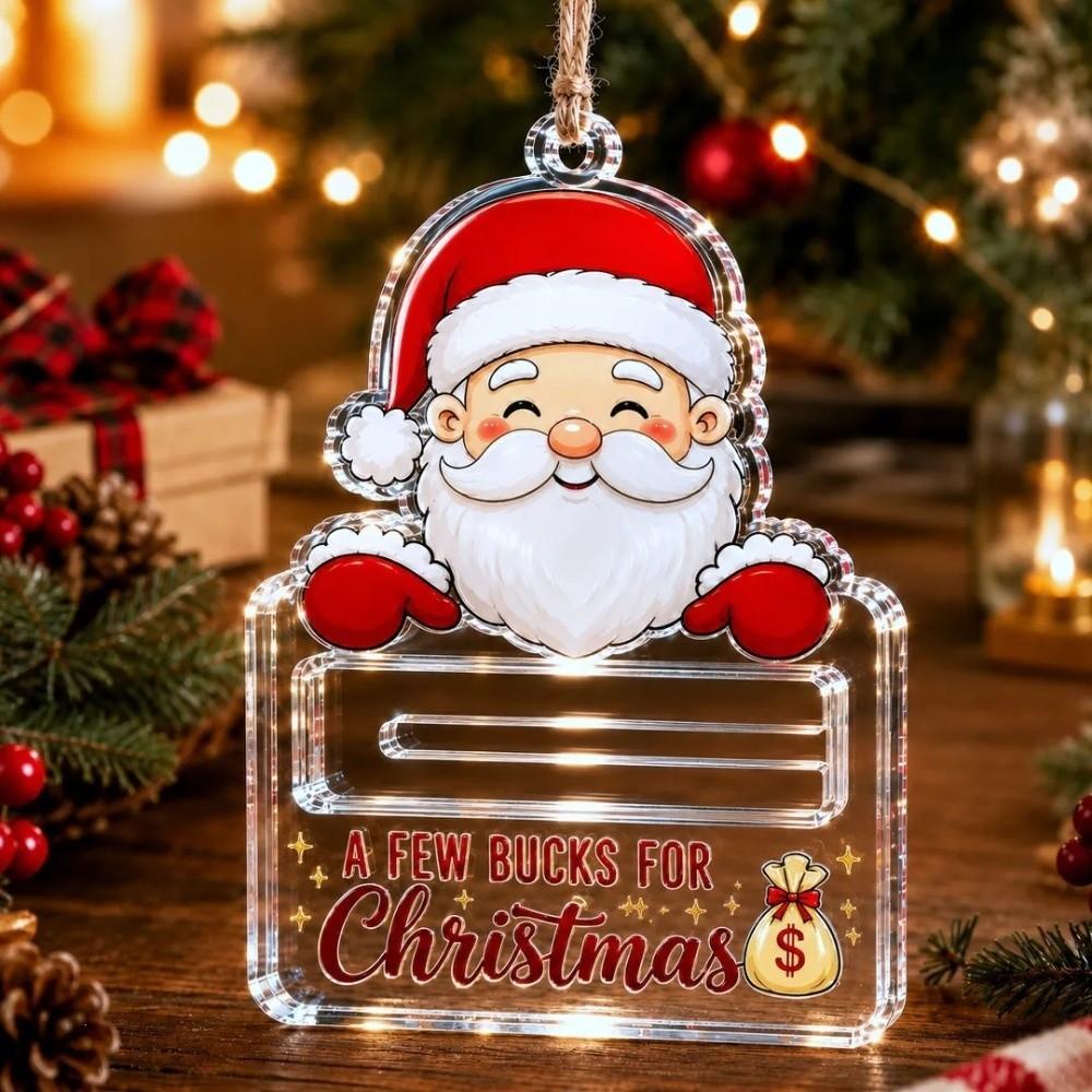Acrylic Christmas Cash Gift Holder Ornament Clear Christmas Ornament Cash Gift Presentation