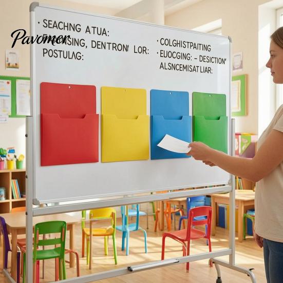 Letter Size File Organizer Holder with Large Magnetic Back, Wall Hanging Plastic Document Project Organizer, A4 Paper Case for Whiteboard Refrigerator