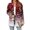 Women's Christmas Printed Lightweight Cardigan Long Sleeved Casual Loose Thin Fit With Pockets Cardigan Jacket