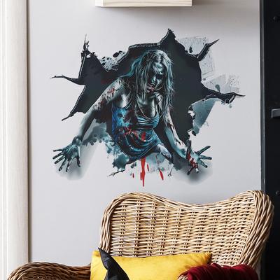 Halloween Broken Wall Thriller Weiblicher Geist Urlaubsdekoration Schlafzimmer Wohnzimmer Verschönern Wandaufkleber