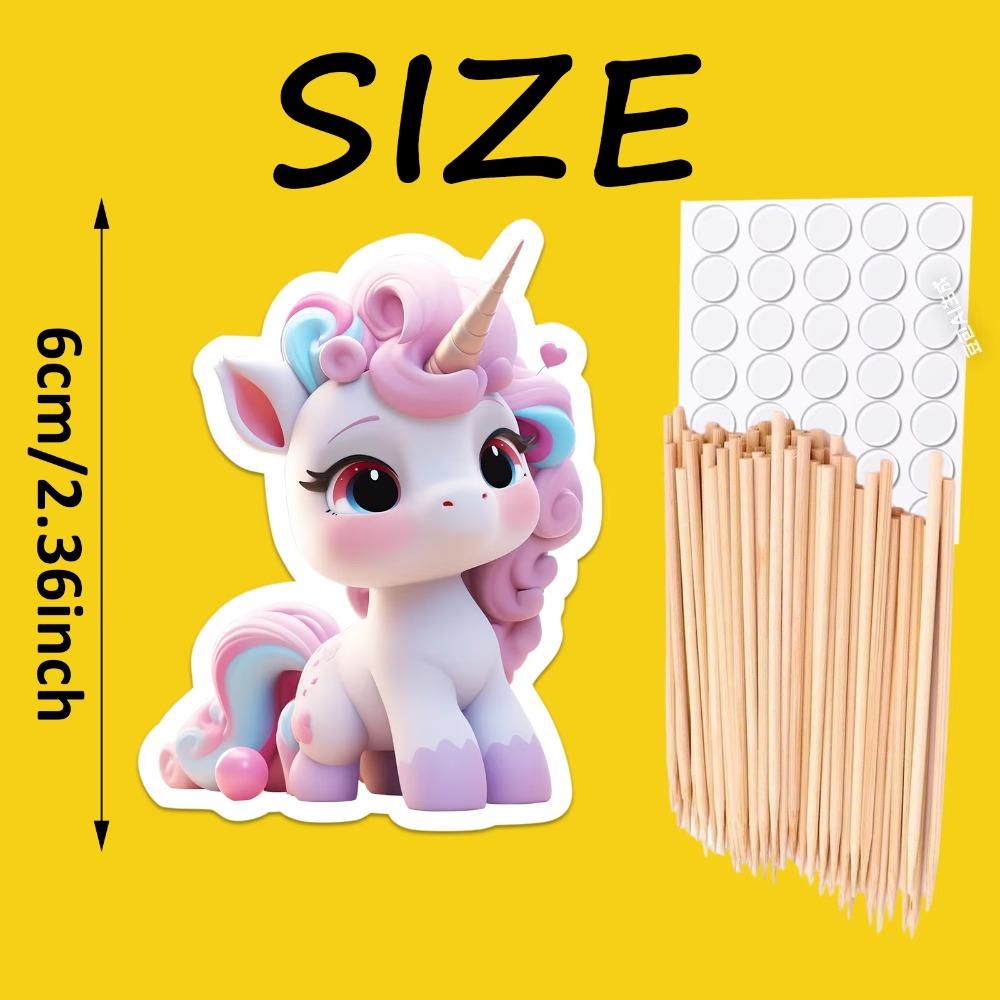 Cute pink unicorn cupcake toppers,cartoon cake picks, perfect for girls' birthday party decorations and kids' dessert decoration