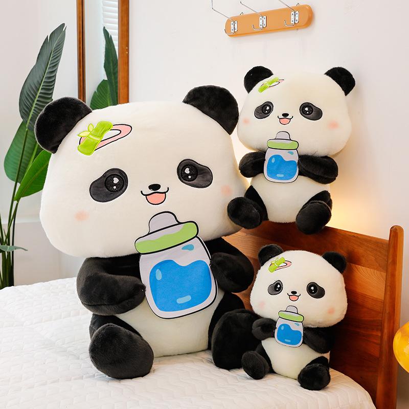 New Bottle Panda Large Size Doll Simulated Panda Doll Creative National Treasure Doll Travel Souvenir Gift