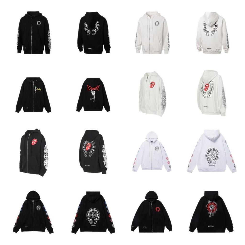 Trendy Chrome Sanskrit Cross Print Zipper Hooded Sweatshirt