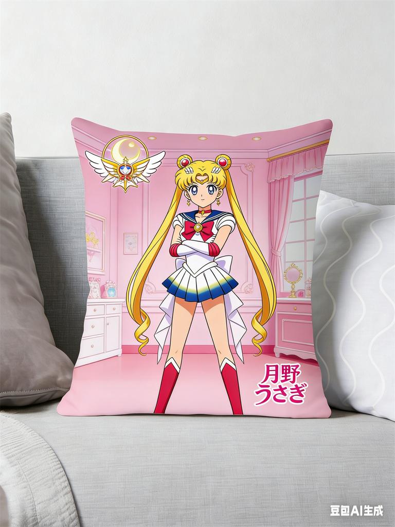 Sailor Moon Pillow Anime Fan Favorite Inner Senshi Print Decorative Pillow for Fans Magical Girl Home Decor and Anime Enthusia