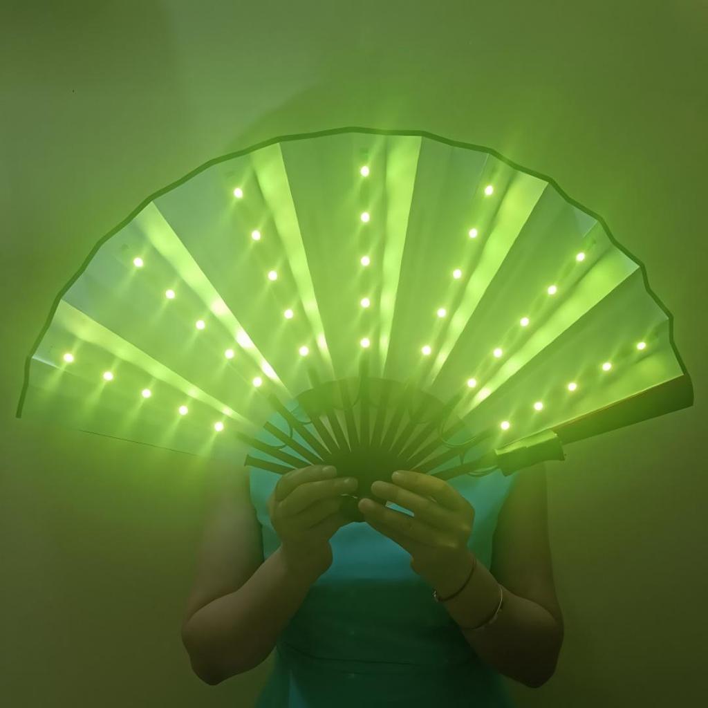 Iridescent LED RGB Folding Fan with Remote & USB Charging - 7 Colors