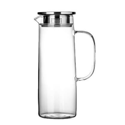 Glass Pitcher with Lid, Heat Resistant Glass Water Carafe with Handle for Fridge, Pitcher for Iced Tea Milk, Hot and Cold 1000ml