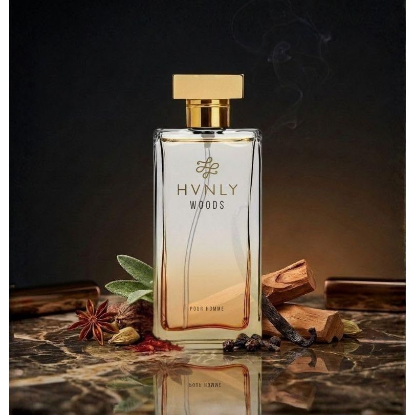 HVNLY Woods Eau De Parfum For Men | Long Lasting Luxury Perfume |Sandalwood, Oud Wood, Cardamom |
