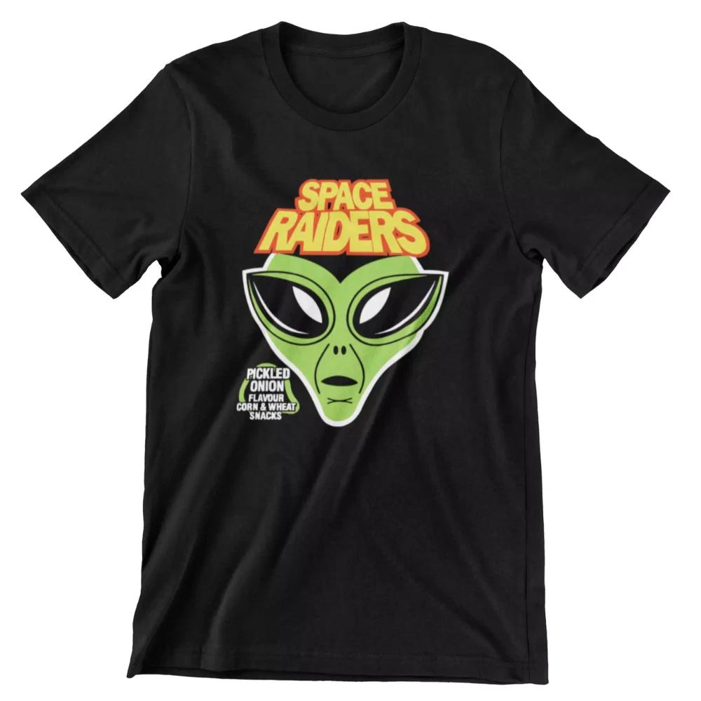 

100% cotton TOPS UNISEX TEES MENS WOMENS PICKLED ONION SPACE RAIDERS T-SHIRT 2XL чёрный