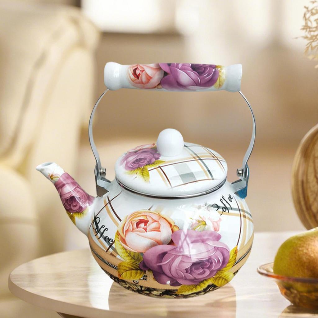 Emaille Teekessel 2,5L Teekanne Blumenkessel Kaffee für Restaurant Heimküche