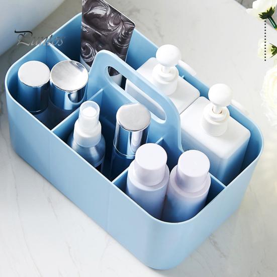 Stackable Desk Organizer Storage Box with Handle Large Capacity Multiple Compartments Pencil Holder Caddy Organizer