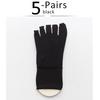 5 Pairs Women Toe Silk Socks Nylon Solid Thin Japanese Style Soft Elastic Endurable Sweat-Absorbing Breathable 5 Finger Socks