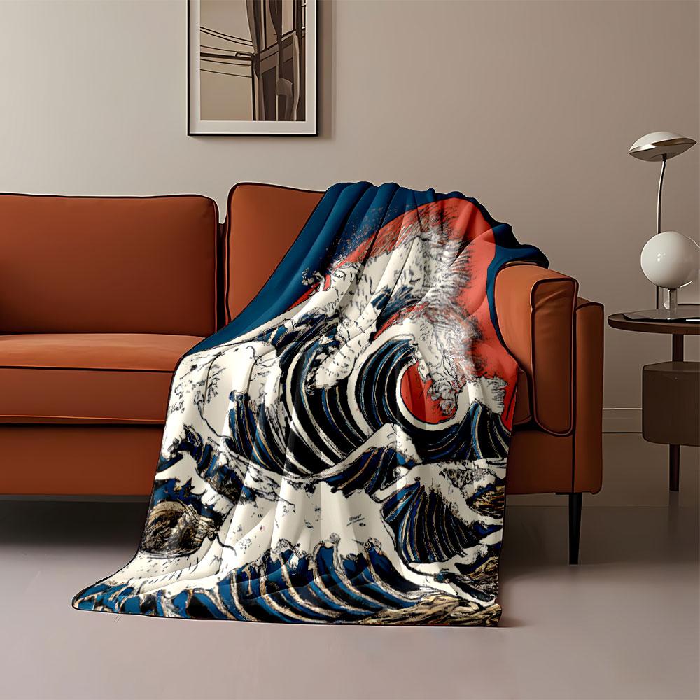 Crashing Waves Art Print Blanket print blanket soft and cozy perfect for the living room bed sofa or a nap,gift