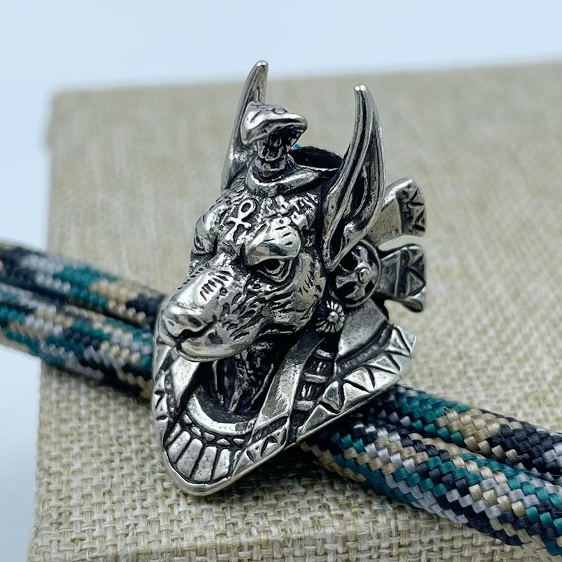 

Древний Египет Смерть Бог Шакал Голова Латунь EDC Нож Бусины Diy Паракорд Плетеный Шнур Подвески Ювелирные Изделия Аксессуары Для Отдыха На Природе серебряный