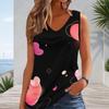 Women Plus Size Sleeveless V Neck Tank Top Vibrant Rainbow Heart Balloon Star Colorful Print Casual Top