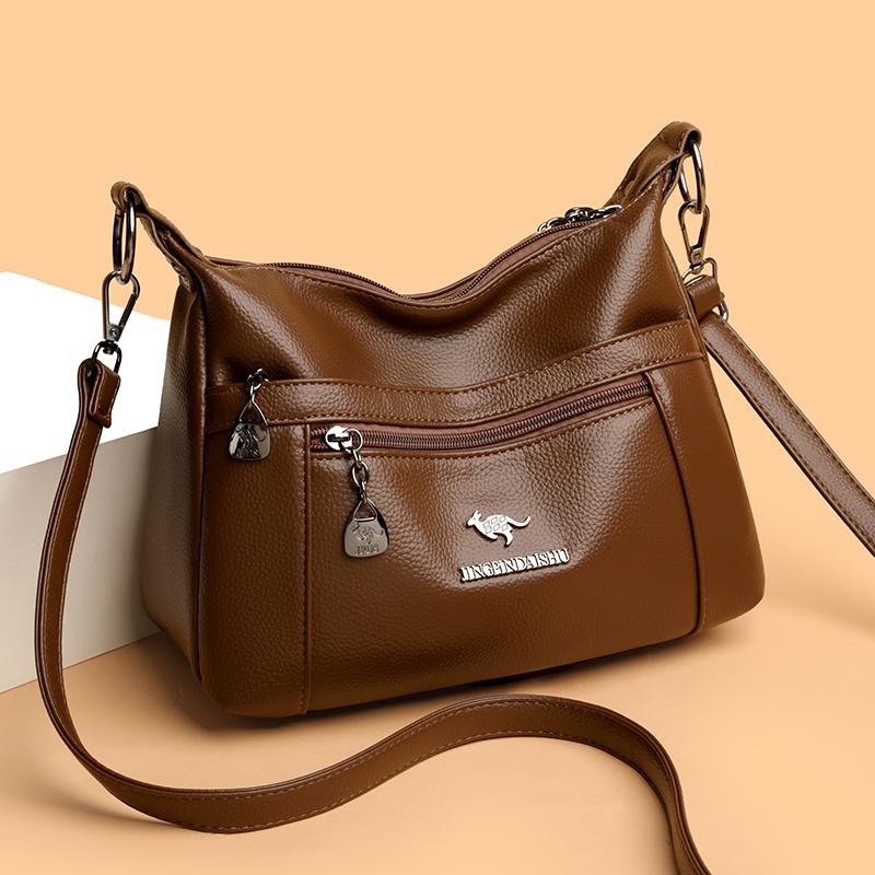 Geantă de umăr vintage pentru femei, piele moale, geantă de mână pentru mamă, geantă crossbody