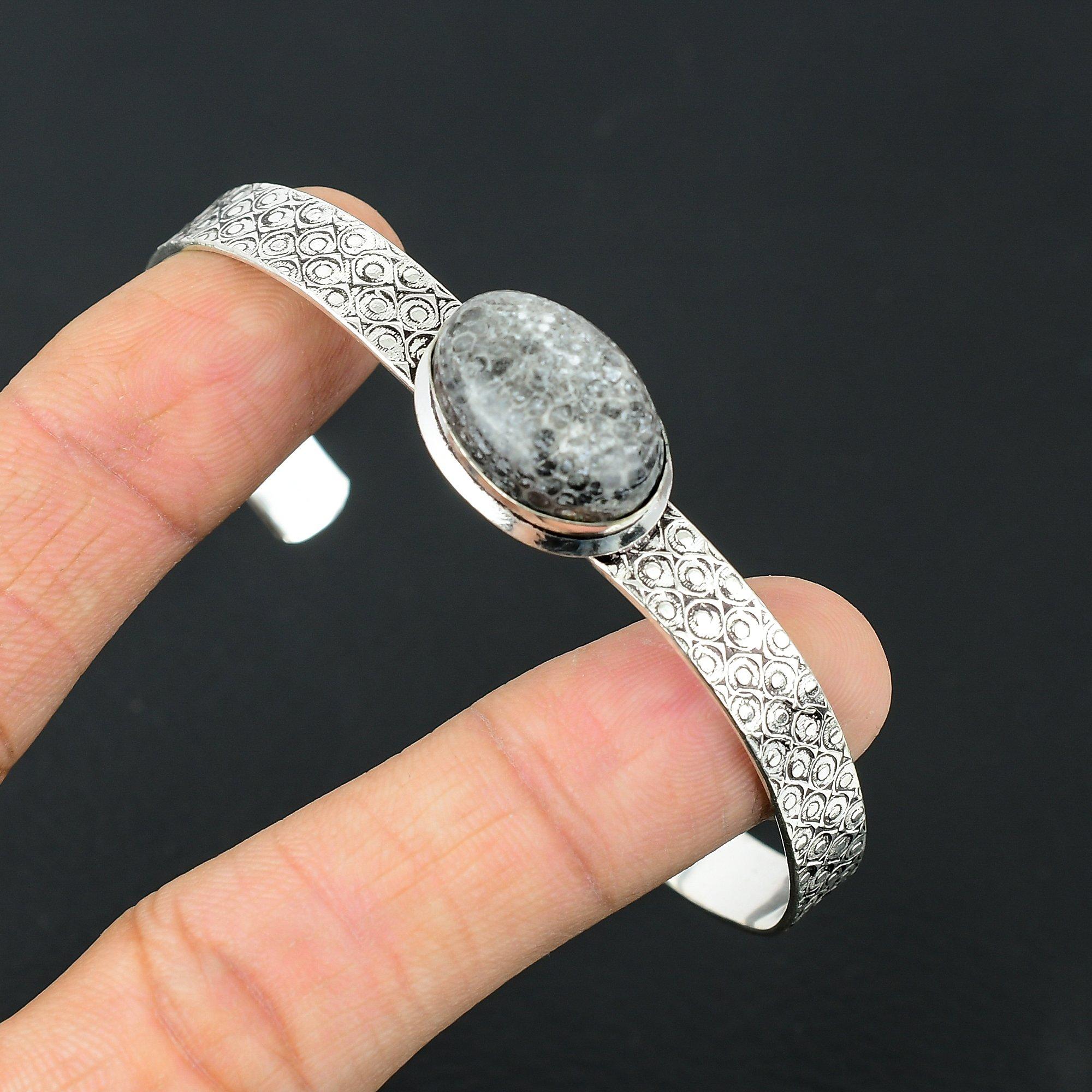 

Daughters Day Sale Sterling Silver Root Chakra Natural Stingray Coral New Bangle Adjustable