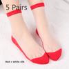 5 Pairs of Women's Summer New Solid Color Crystal Socks