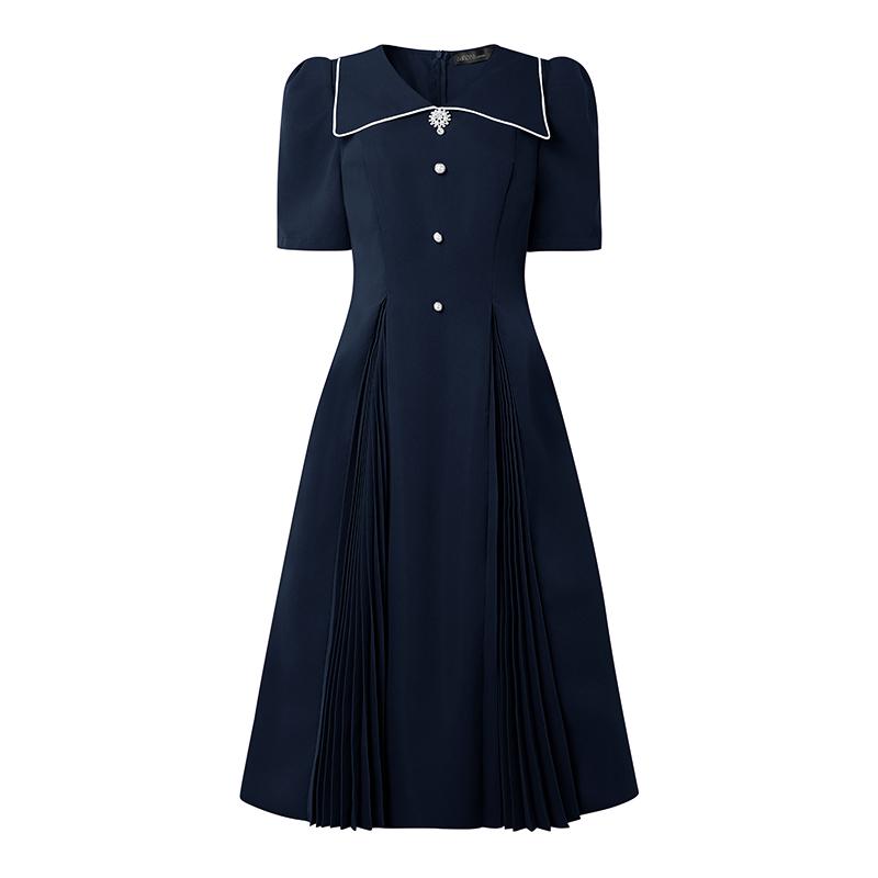 ZANZEA Rochie Lungă Elegantă Casual pentru Femei cu Guler Păpușă și Mâneci Scurte