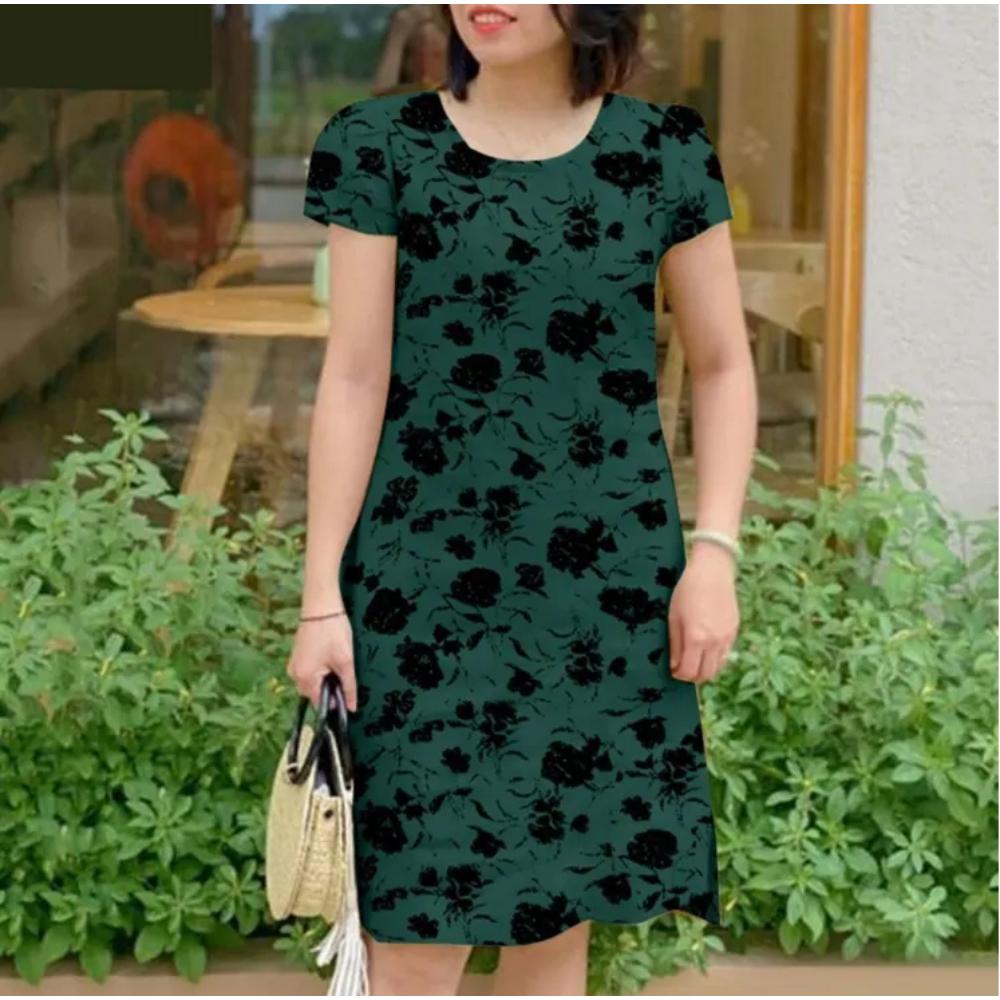 Fashion Loose Comfortable Short Sleeve Dress Daily Versatile Casual Casual Dresses S