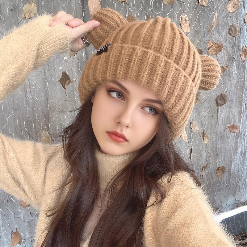 Korean Version of Autumn and Winter New Women's Outdoor Warm and Fashionable Small Basin Hat Casual Travel Color Blocking Bucket Hat