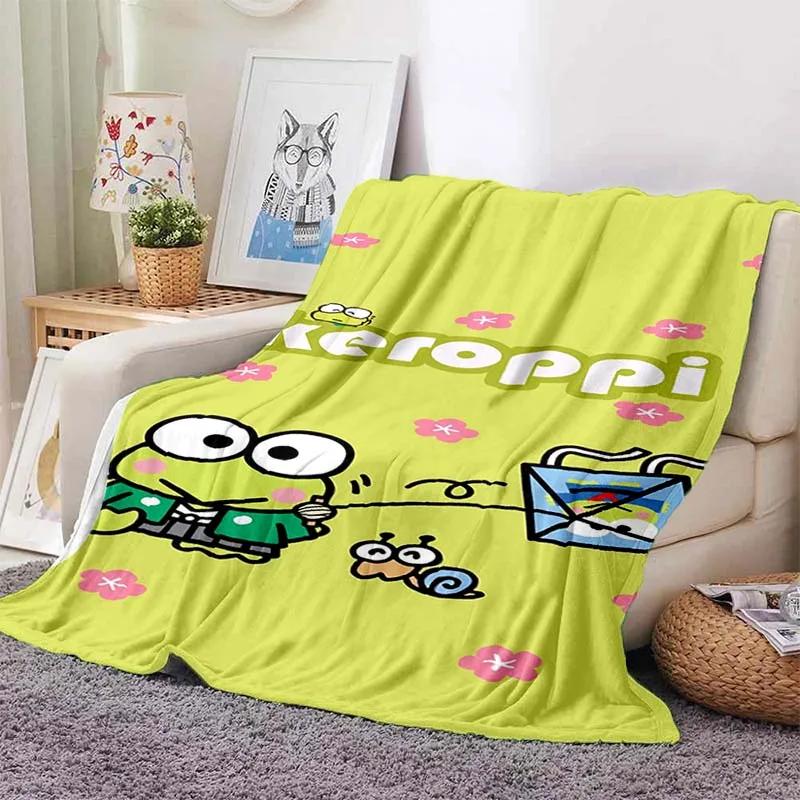 3D Printed Big -eyed Frog Card Kero Kero Keroppi Blanket Living Room Bedroom Sofa Cover Blanket Children's Nap Sleeping Blanket
