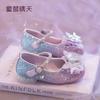 Size 26-37, children's high heels 2025 new princess shoes girls single shoes spring and summer little girl crystal sparkling shoes
