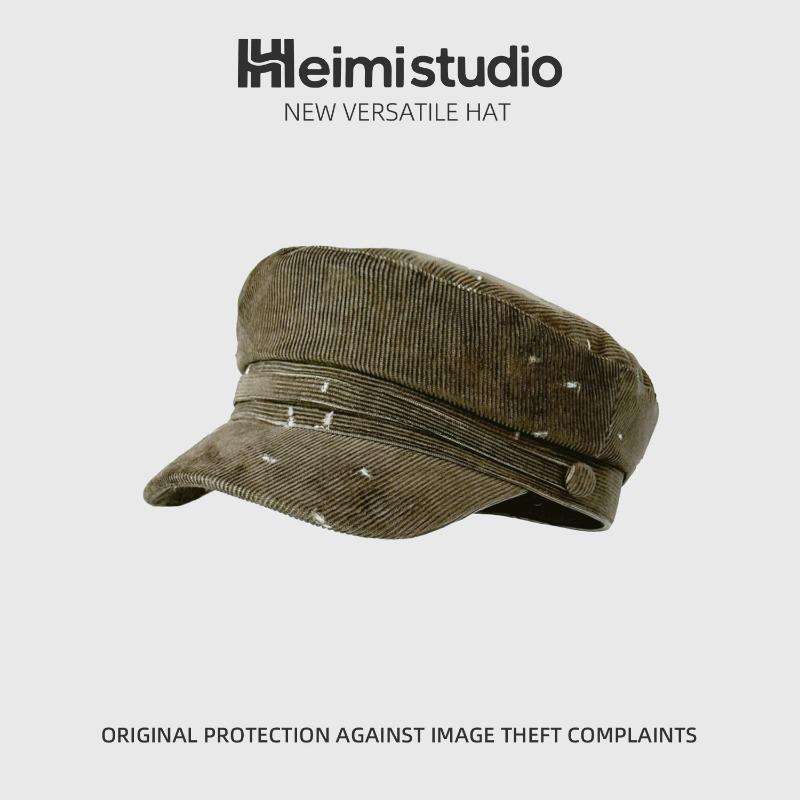 

25 Ранняя осень новый жаккардовый полосатый фланелевый женский флис теплый литературный облака шляпа художника прилив