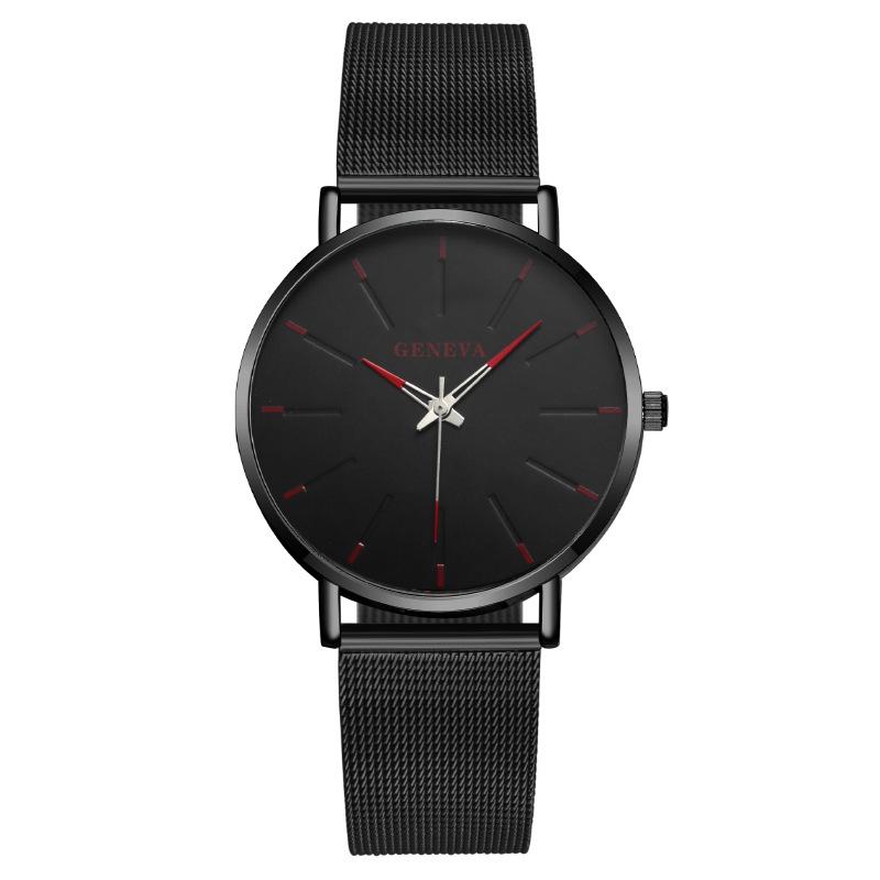 Fashion Blue Needle Geneva Men's Watch Men's Watch Mesh Belt Quartz Watch