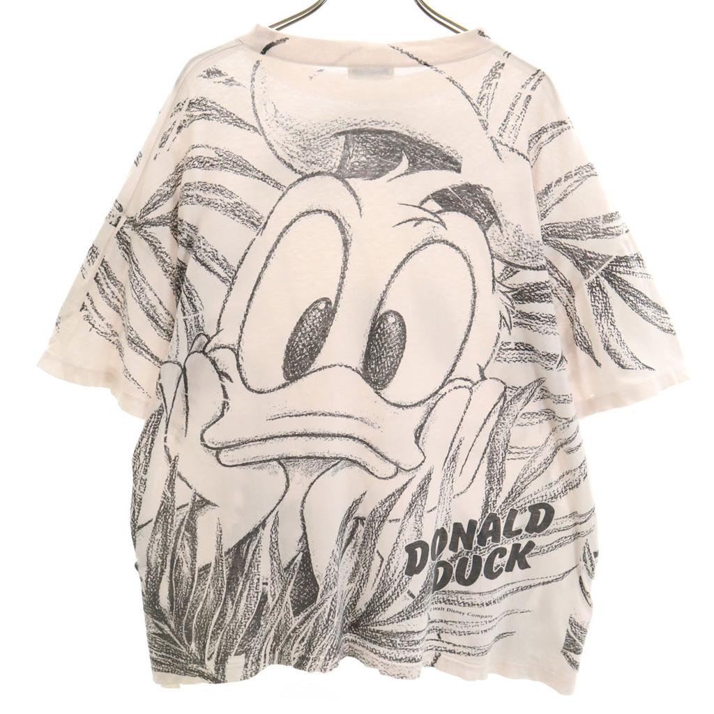 Mickey Family 90s Old Donald duck Short sleeve T-shirt white Men's Used