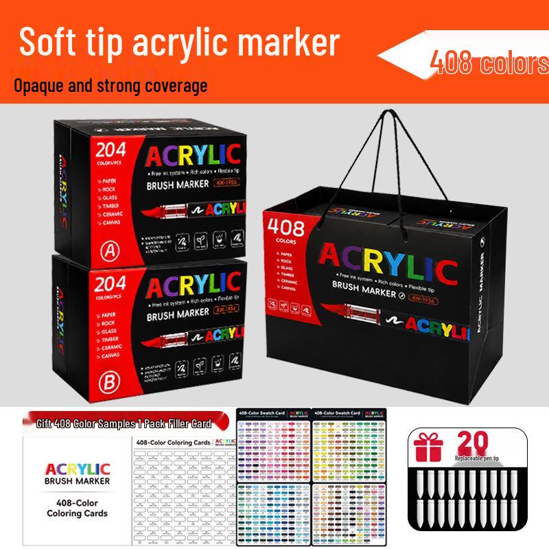 Children's DIY Acrylic Marker Set - Soft Tip, Quick-Dry, Colorful Watercolor Pens for Art and Journaling