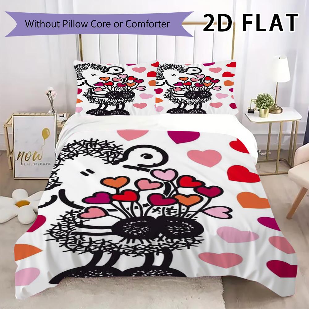 Sheepworld Pattern Bedding Uilt Set Uilt Cover Pillowcase Home Decoration Birthday Gift (1 * Duvet Cover + 2 * Pillowcase Without Core)