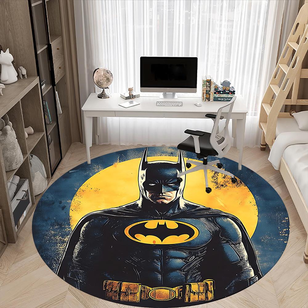 1pc Batman Moon Office Round Area Rug, Under Office Chairs Bedroom Living Room Home Decor, Room Deco, Available in Various Sizes